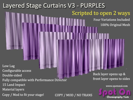 Spot On Layered Stage Curtains V3 - Purples
