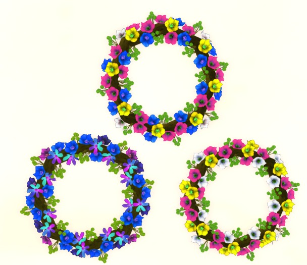 MM Three Flower Wreaths - A