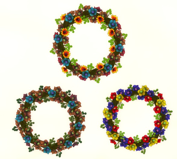 Three Flower Wreaths - B 