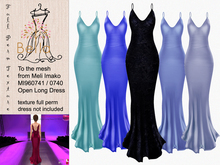 BELLA texture full perm -MI960740 M - Open Long Dress blues
