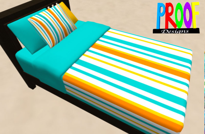 Proof Design - Bedding- orange green stripes