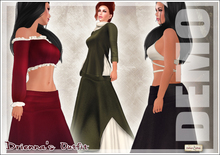 [V/W] DEMO Drienna - Medieval Fantasy Gown Outfit, complete of skirt, crop top, blouse - Fitmesh, Slink, Maitreya...