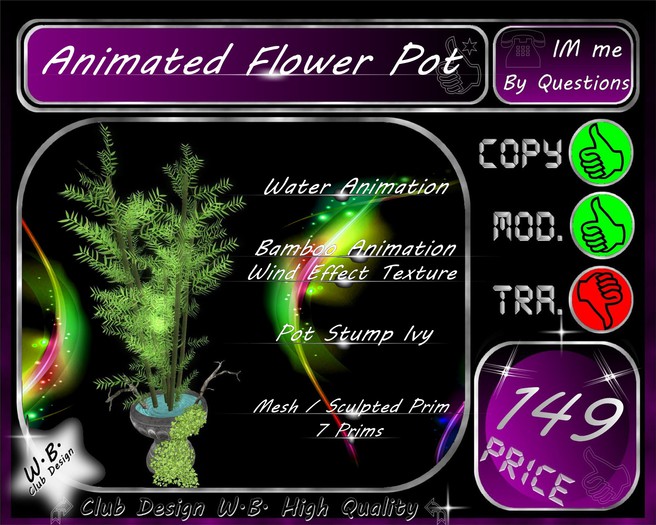 ** Animanted Bamboo ** Flower Pot *