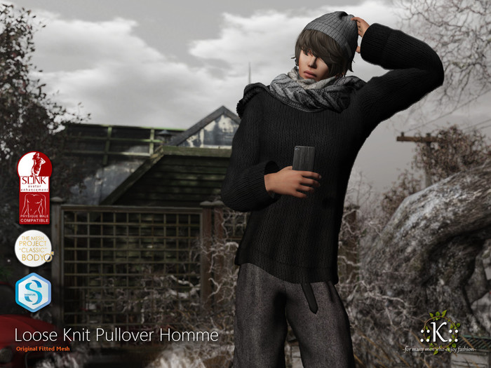 ::K:: Loose Knit Pullover Homme Sand