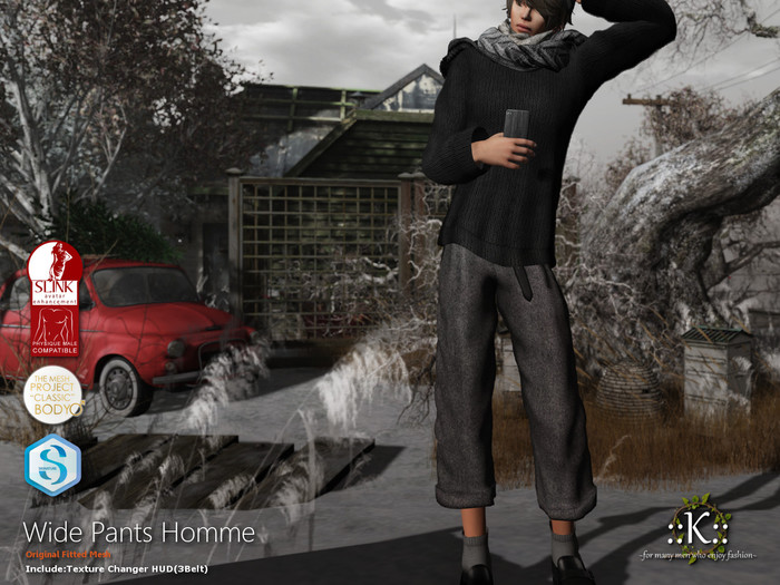 ::K:: Wide Pants Homme Black