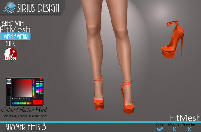 Sirius Design Summer Heels 3 SLINK With Color Hud Boxed