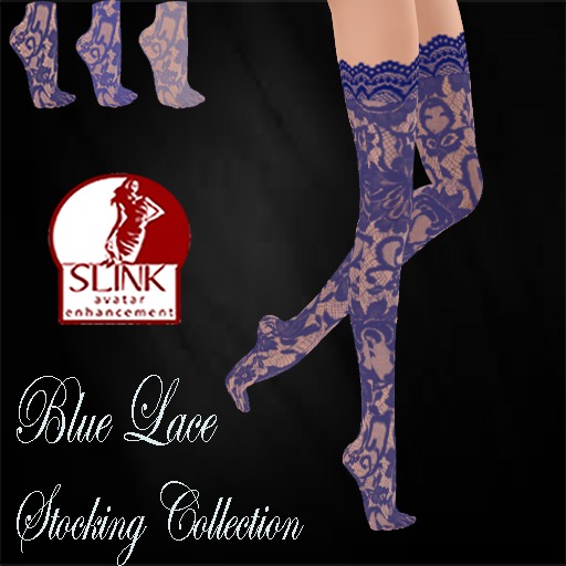 SLINK BLUE LACE STOCKING COLLECTION