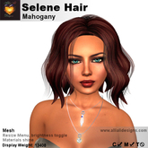 A&A Selene Hair Mahogany, wavy sexy mesh style, low display weight, promo color
