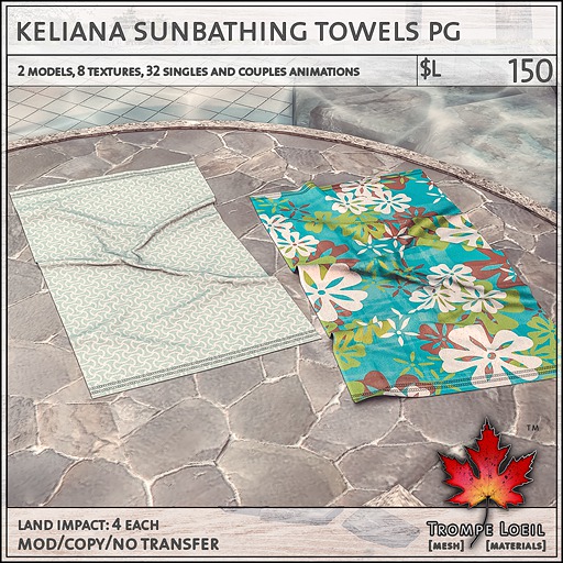 Trompe Loeil - Keliana Sunbathing Towels PG [mesh]