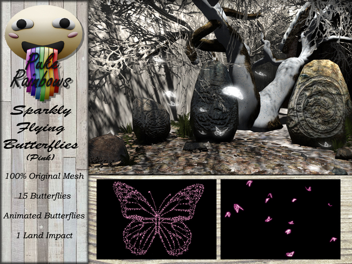 [PR] Sparkly Flying Butterflies - Pink (Boxed)