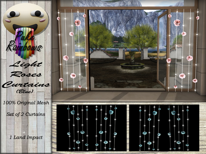 [PR] Light Roses Curtain - Blue (Boxed)