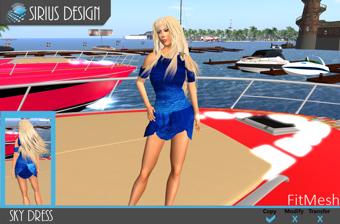 Sirrus Designs Sky Dress-Blue Boxed