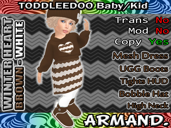 --ARMAND-- WINTER HEART - BROWN-WHITE