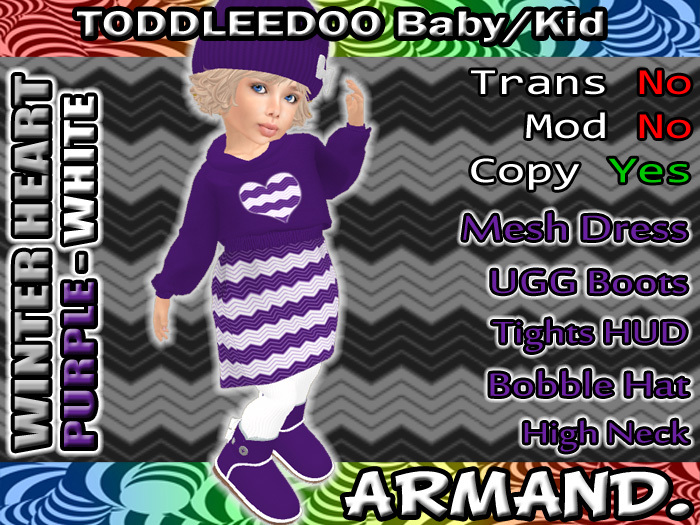 --ARMAND-- WINTER HEART - PURPLE-WHITE
