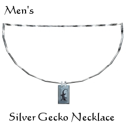 Gecko Silver Necklace Mns Sz