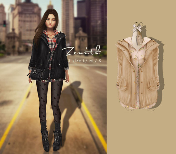 =Zenith=knit Coat with Shirt (Begie)