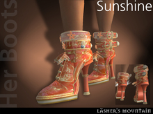 SUNSHINE Orange Buckled Ankle Boots