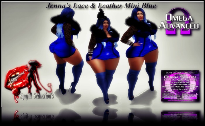 {SS} Jenna's Lace & Leather Mini Blue Omega