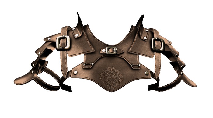 *Rebel Fire* Female Leather Pauldrons Sand