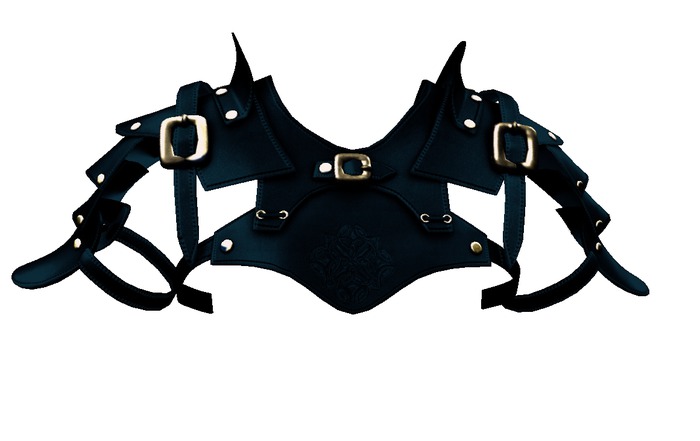*Rebel Fire* Female Leather Pauldrons blue