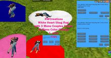 White Heart Shag Rug w 3 Menu Couples poses & Mrnu Color Change BX
