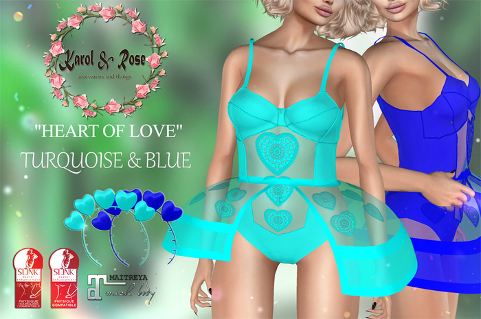 .KAROL ROSE. outfit "Love" turquoise - blue