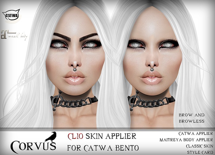 Corvus : DEMO Clio Bom Skin with Applier for Catwa Bento