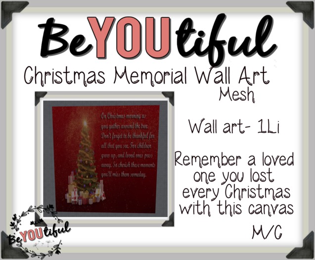 BeYouTiful}Christmas Memorial Wallart