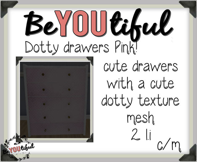 BeYouTiful} Dotty drawers Pink
