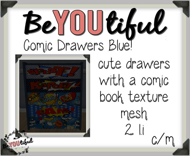 BeYouTiful} Comic drawers Blue