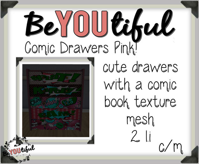 BeYouTiful} Comic drawers Pink