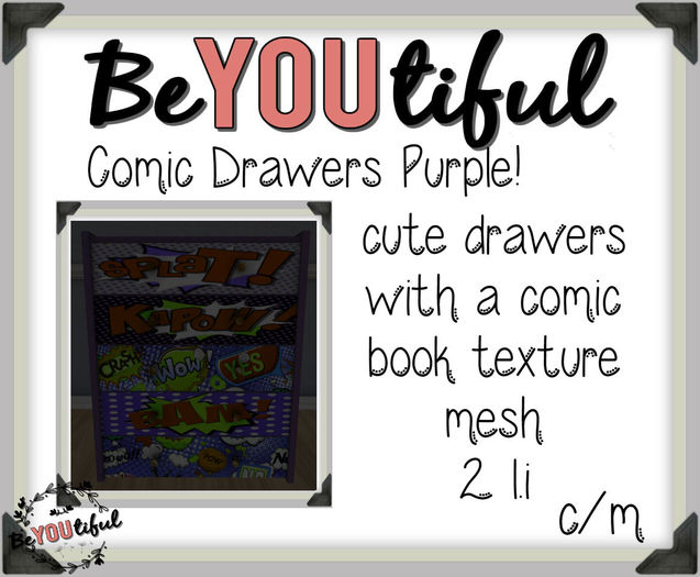 BeYouTiful} Comic drawers Purple