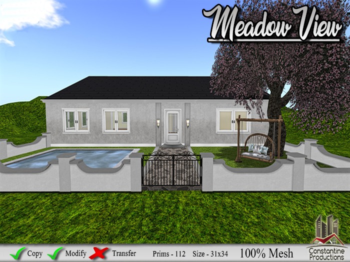 -CP- Unfurnished Meadow View House 100% Mesh