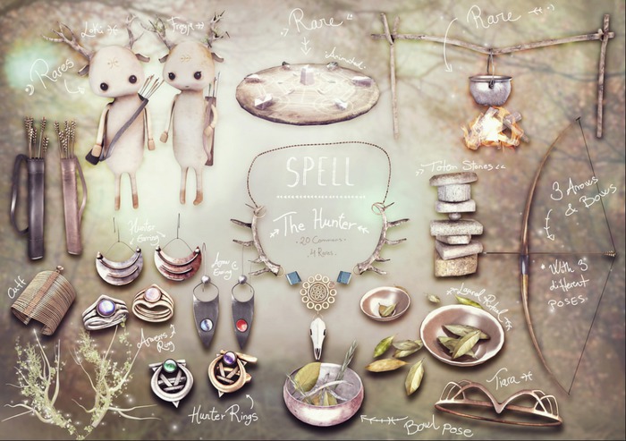 SPELL : Hunter Ring {esmeralda & silver}