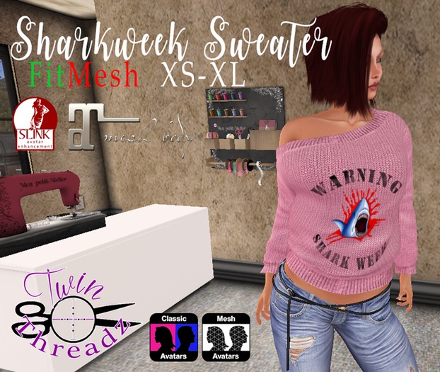 [TT] Sharkweek Snow FITMESH, SLINK, MAITREYA