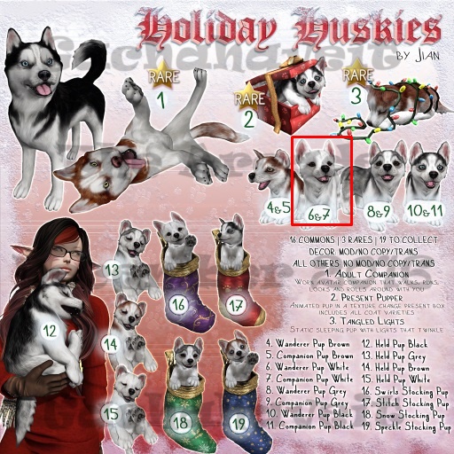 JIAN Holiday Huskies 6. Wander Pup White