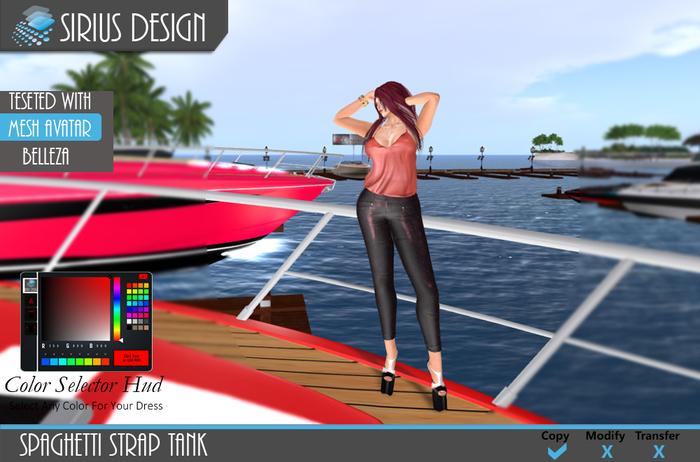 Sirius Design Spaghetti Strap Tank  For Belleza Boxed