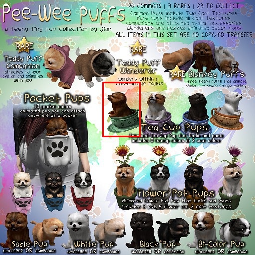 JIAN PeeWee Puffs :: Tea Cup Sable BOX
