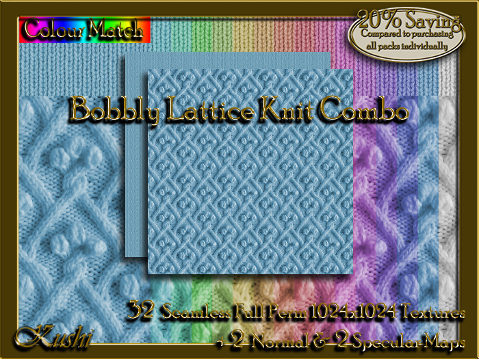 Bobbly Lattice Knit COMBO Textures