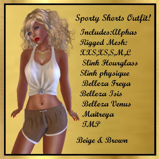 Sporty Shorts Outfit Beige & Brown!