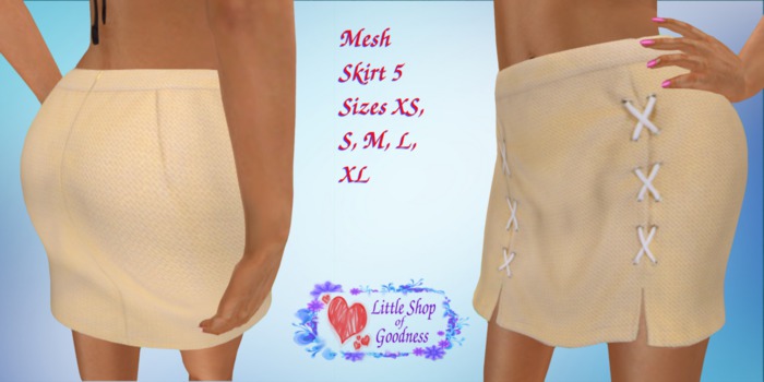 Beige Skirt Front Tied Mesh