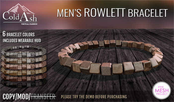 {COLD-ASH} Mens MESH ROWLETT Bracelet