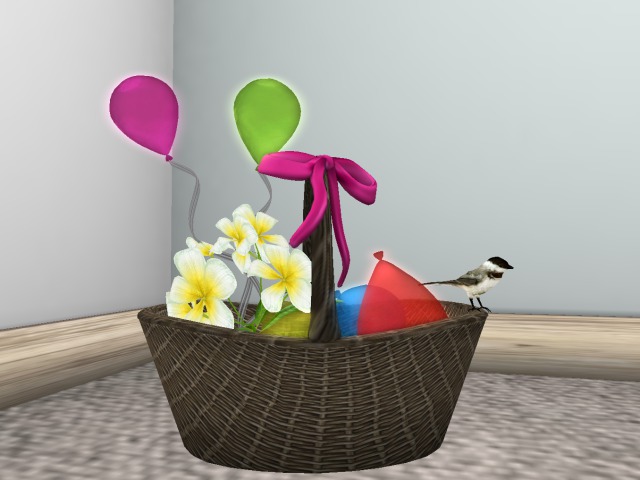 basket with balloons