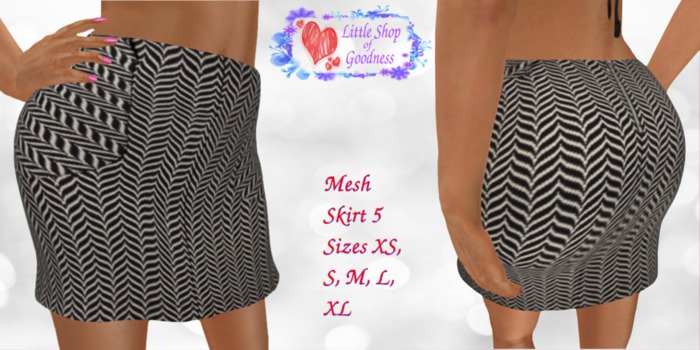 Black & White Tweed Mini Skirt Mesh