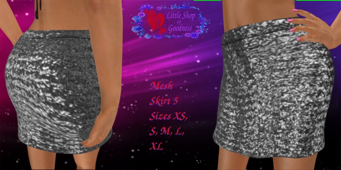 Sparkling Silver Mini Skirt Mesh