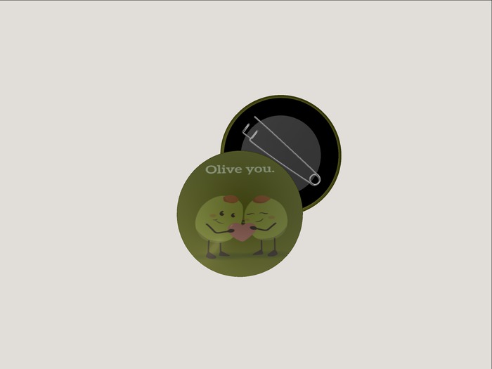 Olive you Button Pin