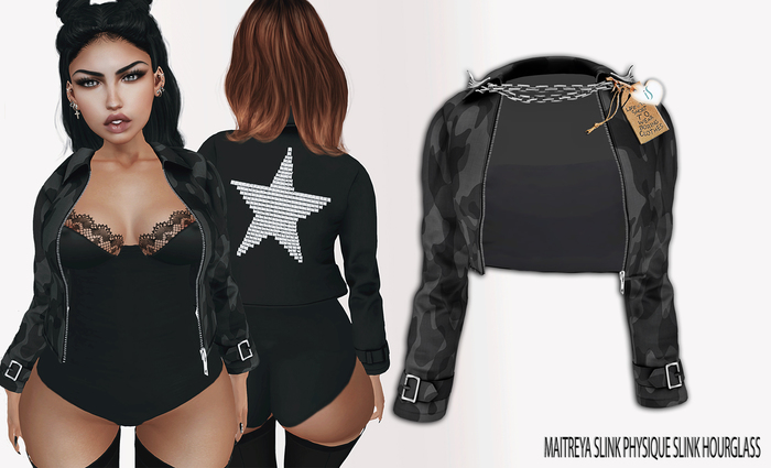 *IS* Rivets Star Jacket 3in1 MILLITARY WHITE&BLACK