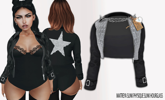 *IS* Rivets Star Jacket 3in1 QUILTED BLACK&WHITE