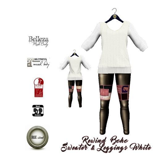 REWind Boho Sweater&Leggings White