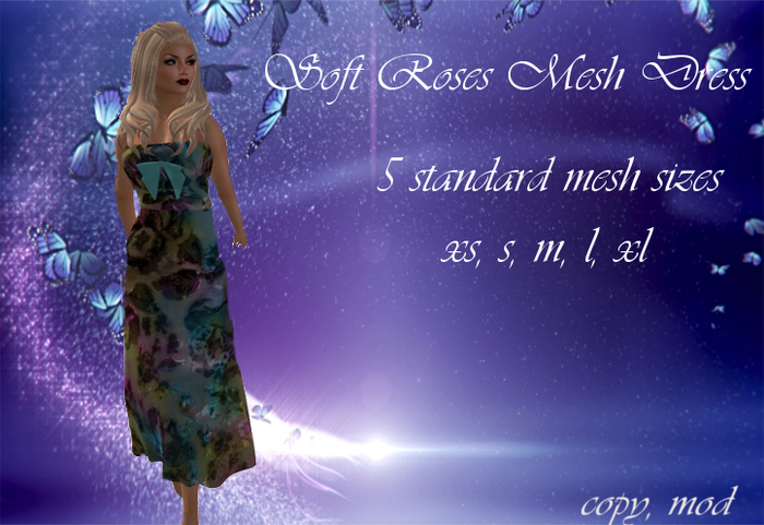 Soft Roses Mesh Dress with bow